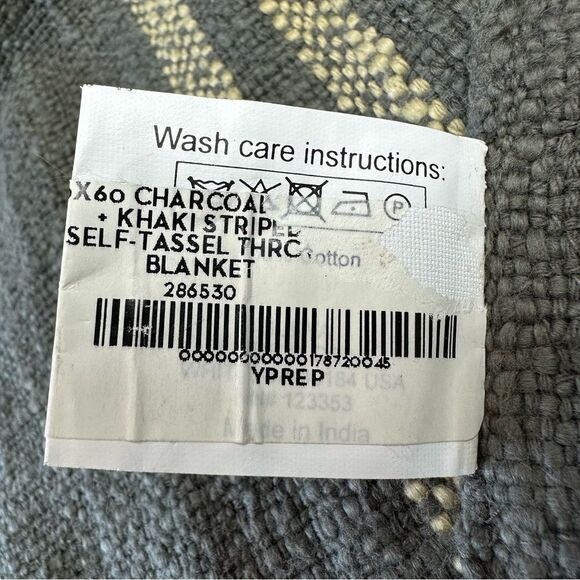 Surya Bramble Charcoal Hand Woven Boho Throw Blanket - Picture 6 of 8